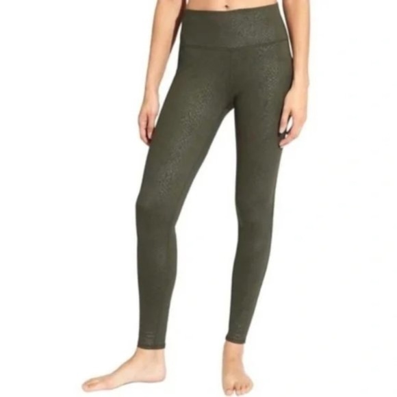 ATHLETA High Rise Serpent Chaturanga Tight Leggings in Green Embossed Size XXS - Picture 1 of 10